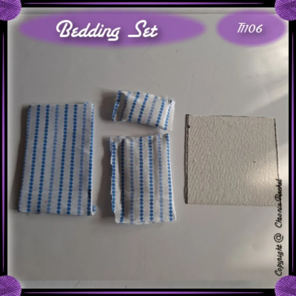 4-Pack Blue Bedding & Faux Rainbow Leather Flooring